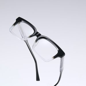 Black-to-Clear Square Optical Frame